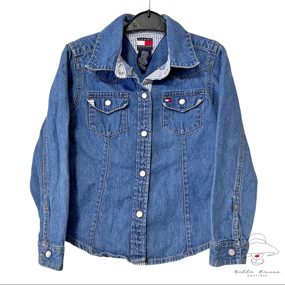 TOMMY HILFIGER Girls’ Button-Down Denim Long Sleeves